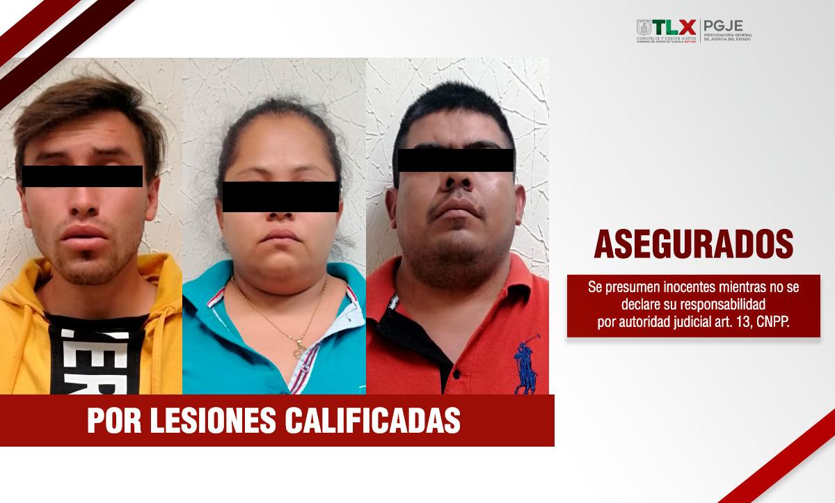 ASEGURA PGJE A 3 PERSONAS QUE GOLPEARON A OFICIALES DE LA POLICÍA DE INVESTIGACIÓN