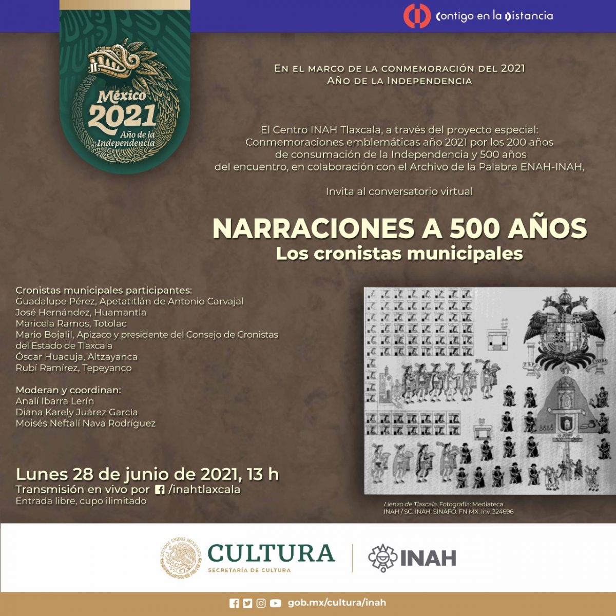 Centro INAH Tlaxcala presentó el conversatorio “Narraciones a 500 años. Los cronistas municipales”