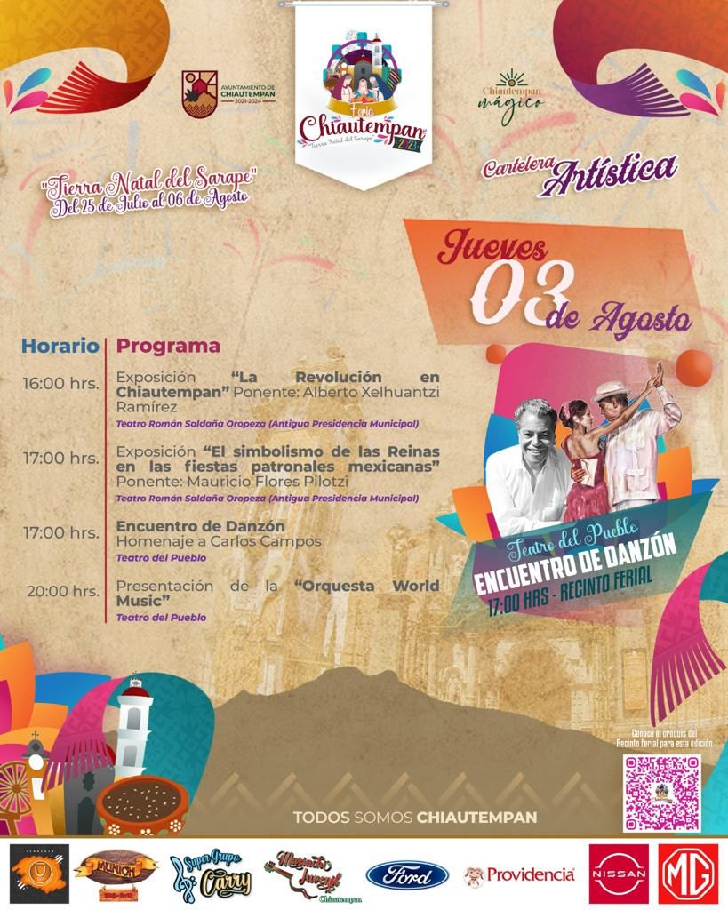 Hoy jueves, Festival de Danzón en Feria de Chiautempan 2023