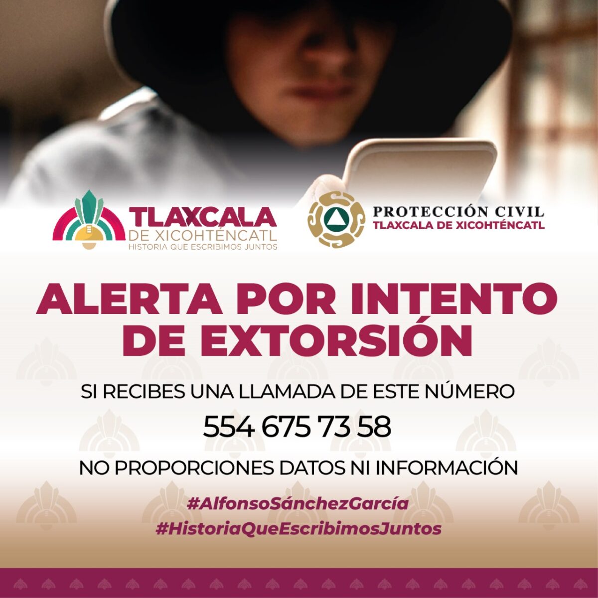 Alerta Protección Civil Municipal de Tlaxcala por llamadas falsas a locatarios*