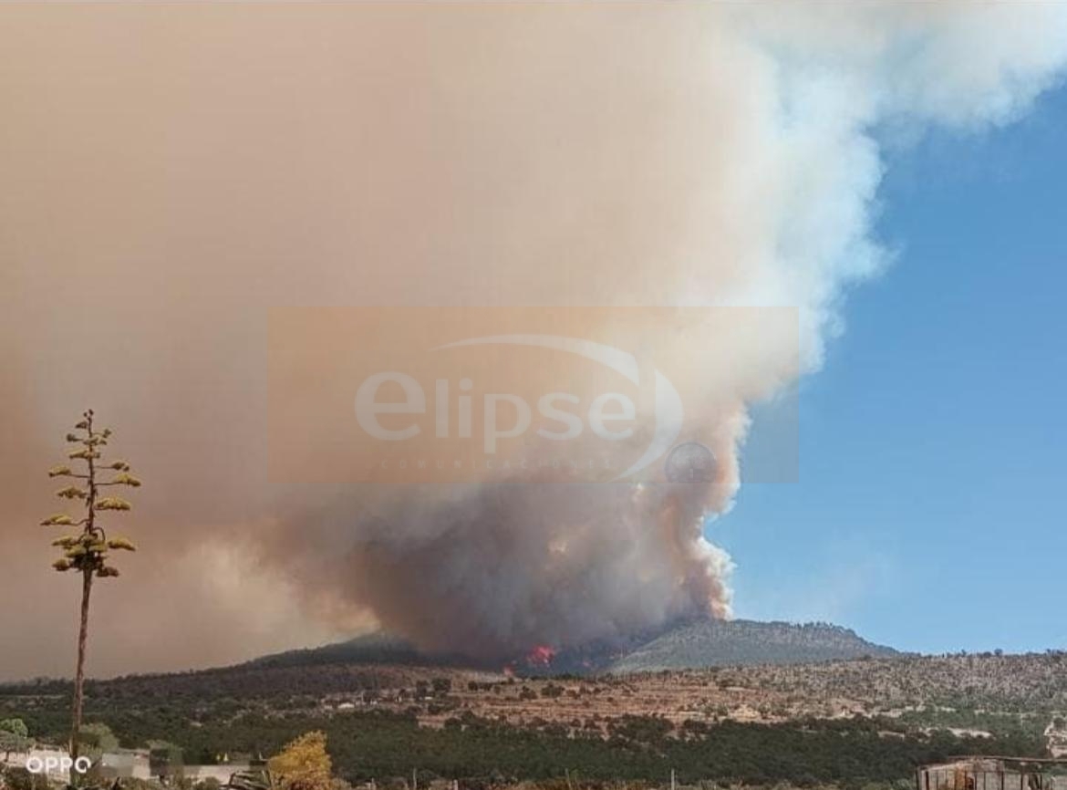Incendio fuera de control en Cerro de San Gabriel, Atltzayanca