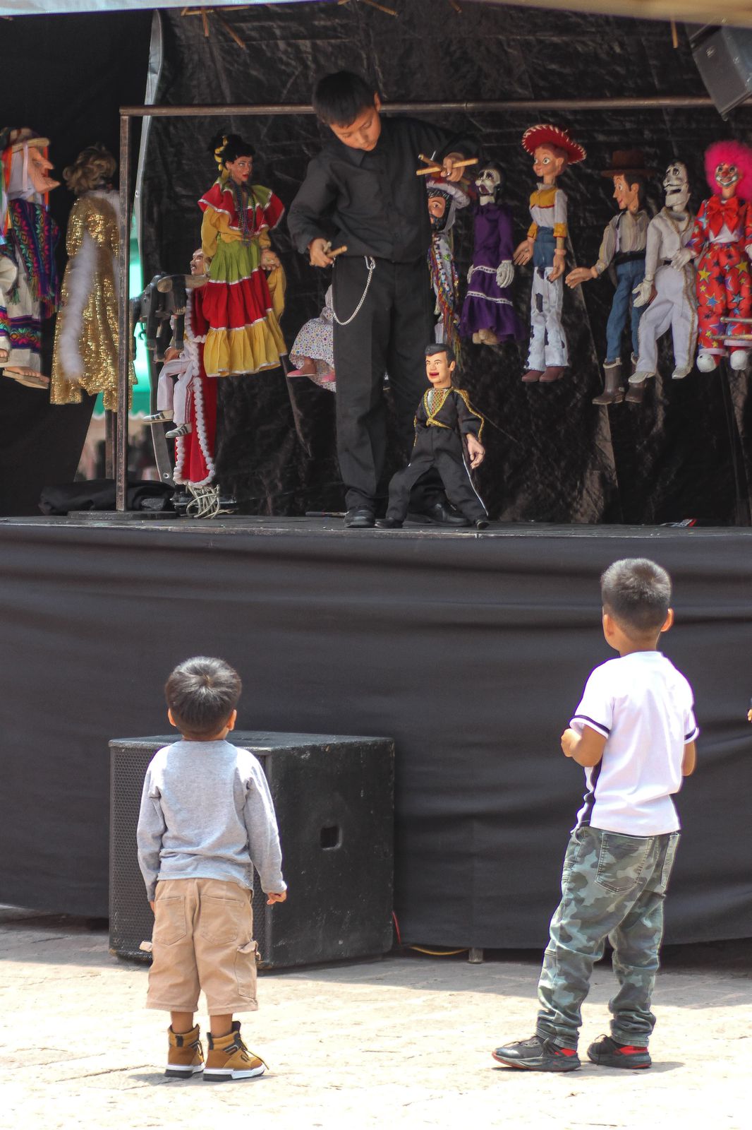 La compañía de títeres, “Titirearte Gerónimo Felipe Hernández y Marionetas Huamantla”