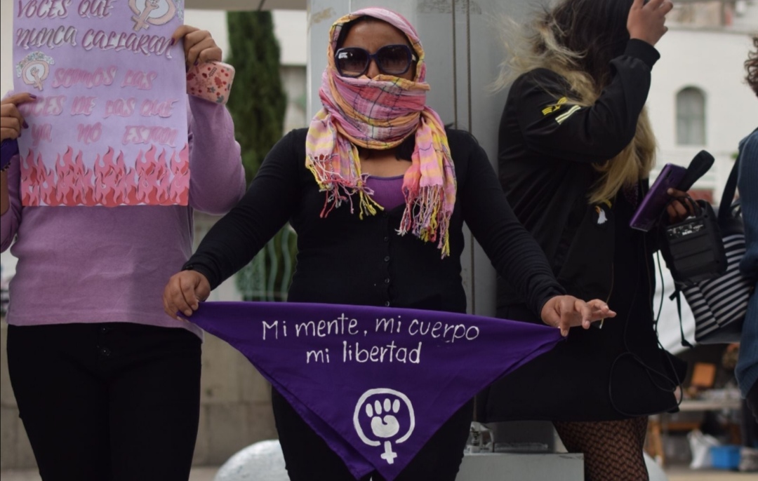 Feministas se manifestaron esta tarde en Apizaco Tlaxcala