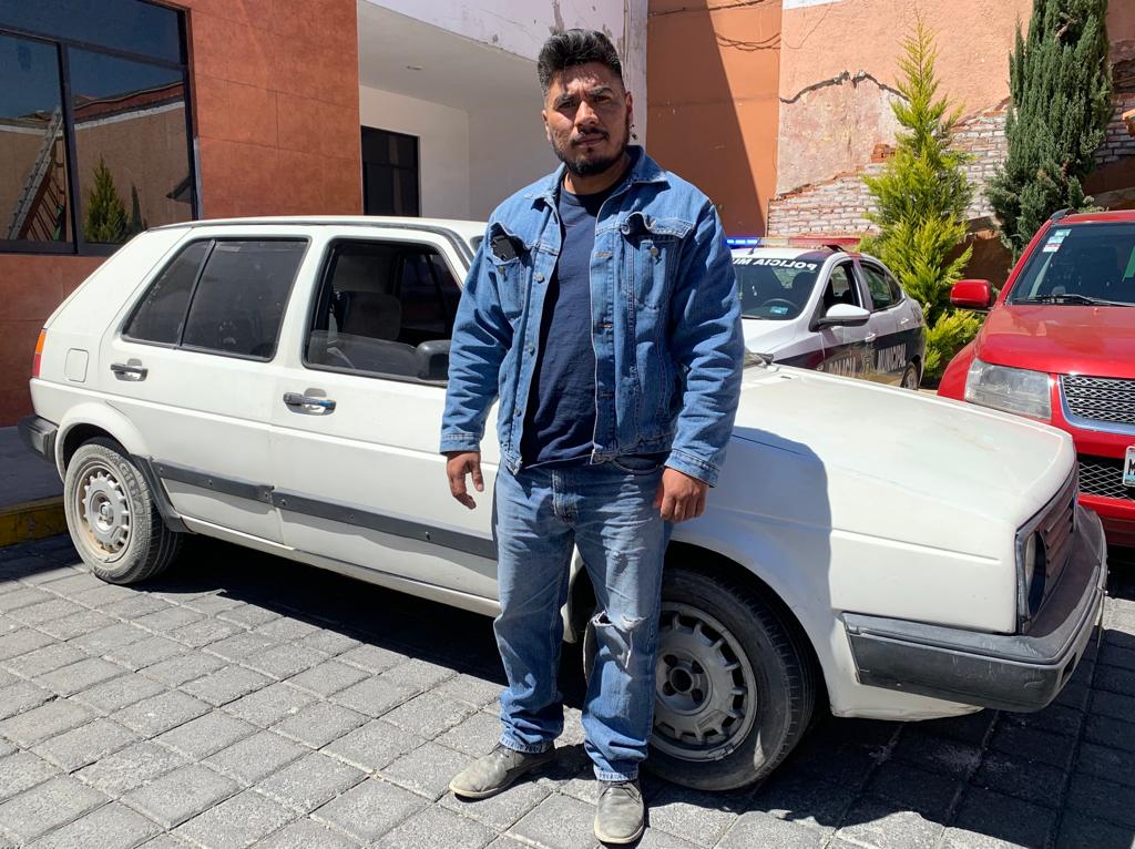 Policía de Tlaxcala Capital recupera en minutos auto que había sido robado en La Loma Xicohténcatl