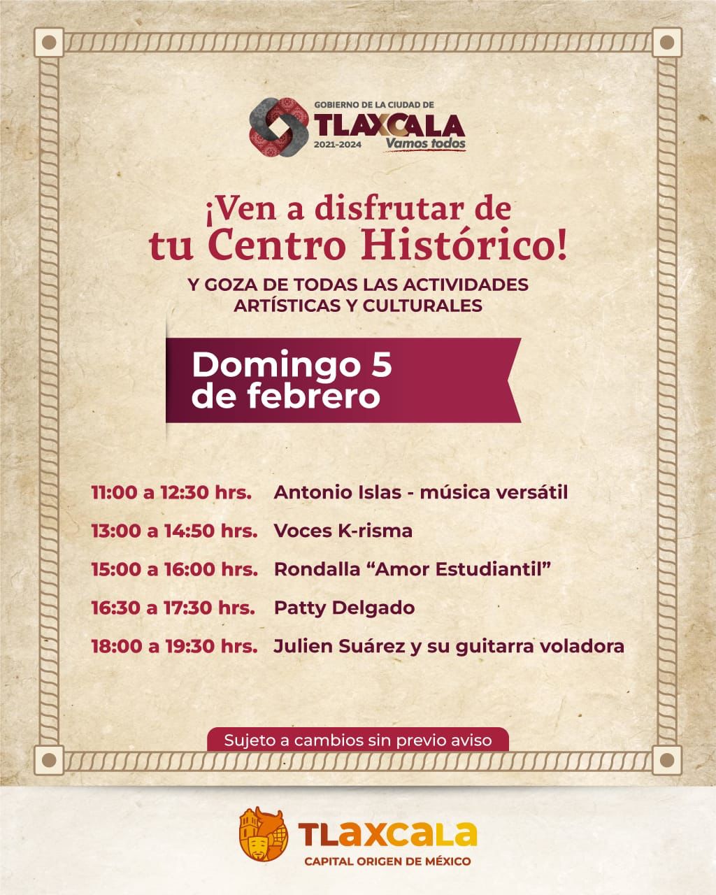 Sábados y domingos culturales y artísticos de Tlaxcala Capital, una opción para disfrutar