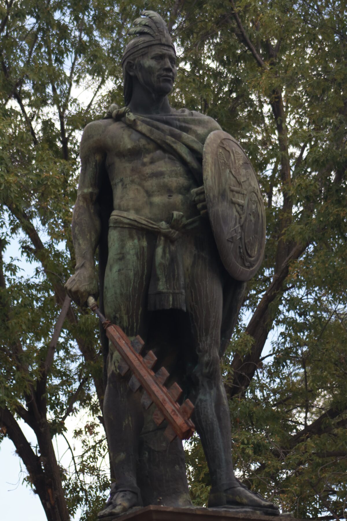 Aspectos de la estatua del guerrero tlaxcalteca, Xicohténcatl Axayacatzin