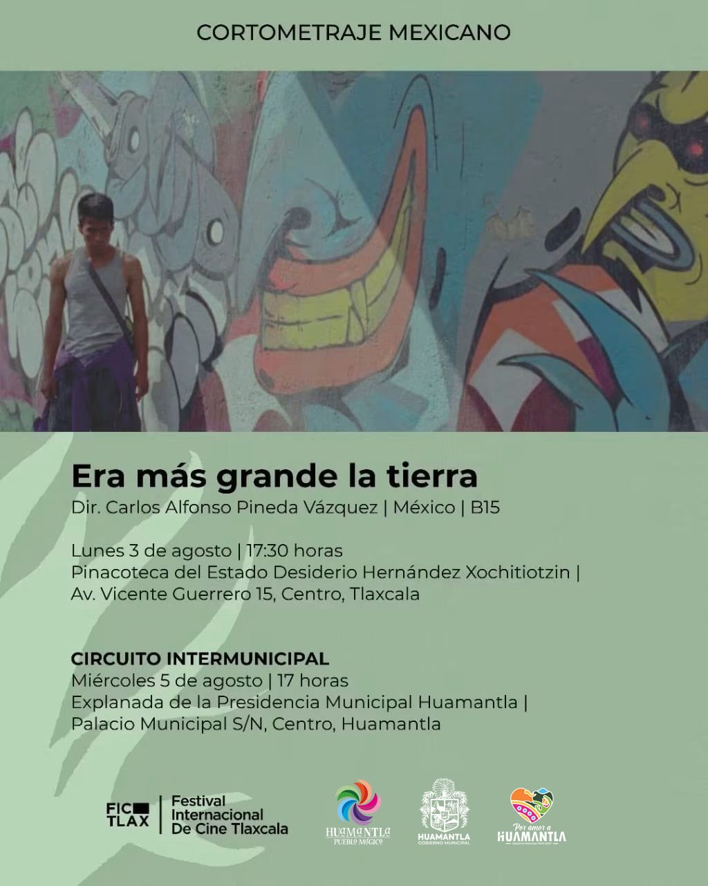 HUAMANTLA INVITA A DISFRUTAR DEL TERCER DÍA DEL FESTIVAL INTERNACIONAL DE CINE TLAXCALA
